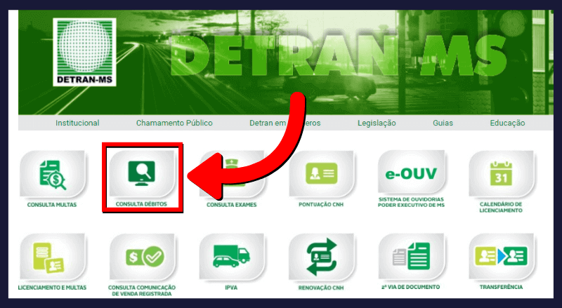 1 Passo Consulta de Débito Detran MS