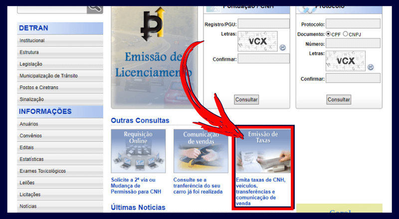 Passo 1 Consulta Multas